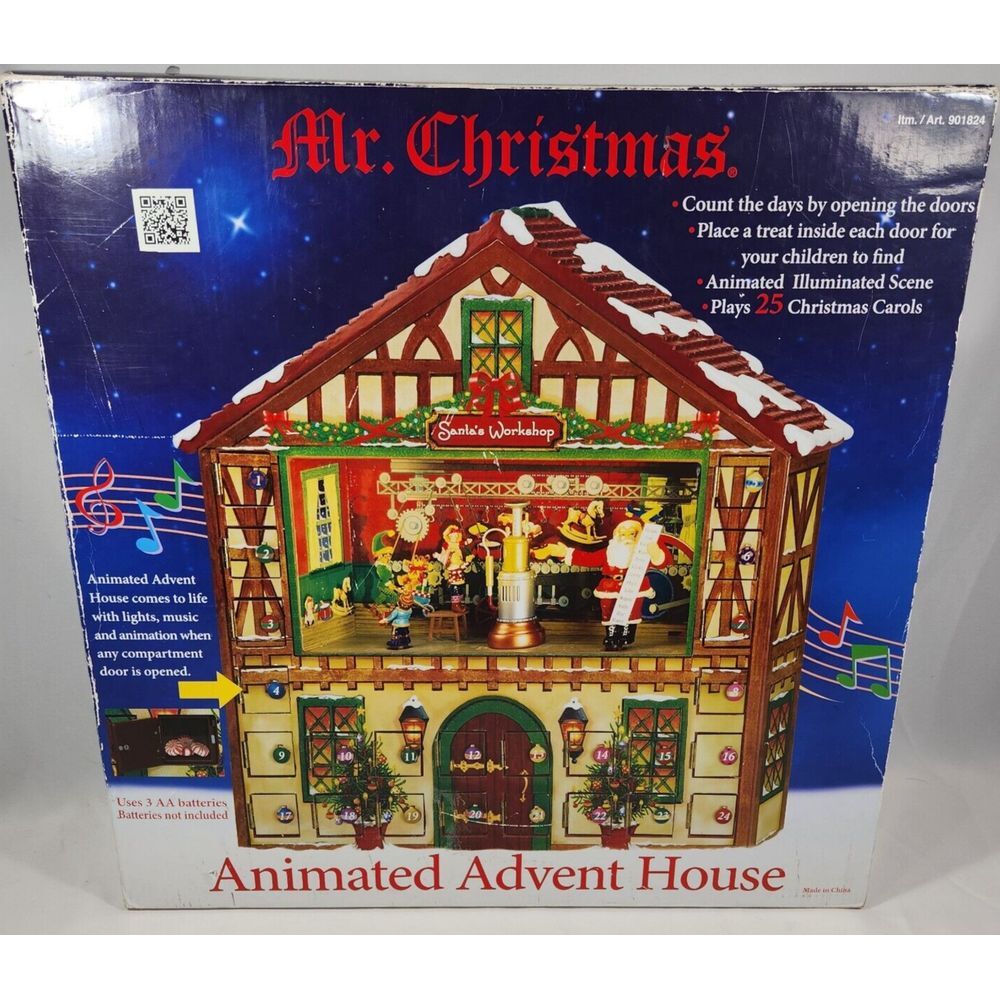 2012 Mr. Christmas ANIMATED ADVENT HOUSE lights music 25 carols/songs 901824